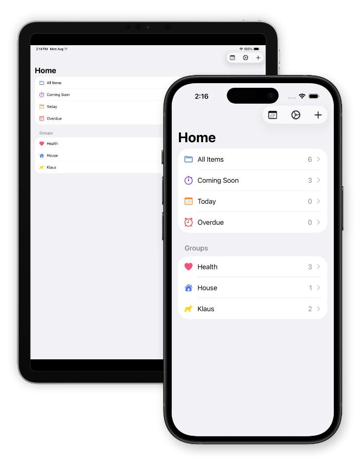 Repeaters synced across iPhone and iPad with iCloud